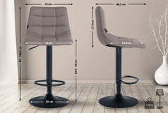 Barhocker Jerry Stoff schwarz - grau
