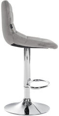 Barhocker Jerry Samt chrom - grau