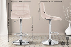 Barhocker Jerry Samt chrom - beige