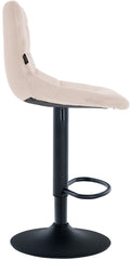 Barhocker Jerry Samt schwarz - beige