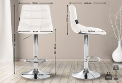 Barhocker Jerry Kunstleder chrom - wei�