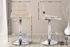 Barhocker Jerry Kunstleder chrom - creme
