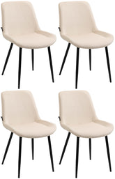 4er Set Esszimmerstühle Victoria Samt - creme