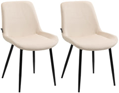 2er Set Esszimmerstühle Victoria Samt - creme