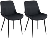2er Set Esszimmerstühle Victoria Samt - schwarz