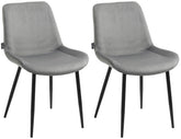 2er Set Esszimmerstühle Victoria Samt - grau