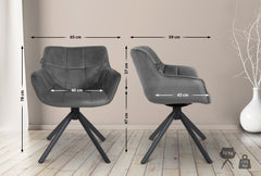 Stuhl Westport Samt - grau