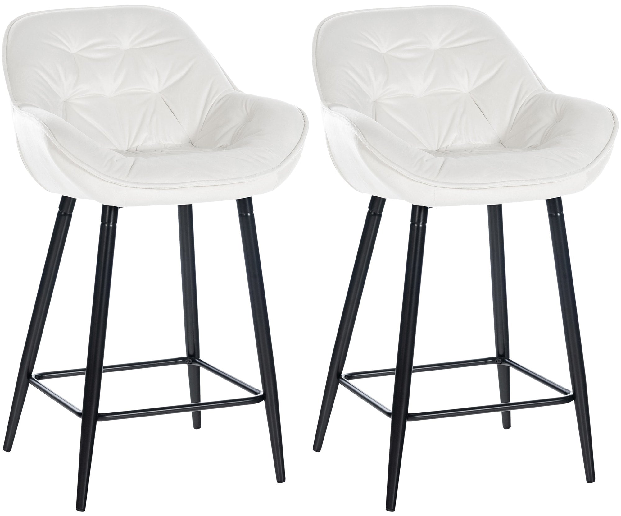 2er Set Barhocker Gibson 76 Samt - cremewei� by Dropshipping-Europe – Barhocker