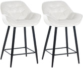 2er Set Barhocker Gibson 76 Samt - cremewei� by Dropshipping-Europe – Barhocker
