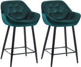 2er Set Barhocker Gibson 76 Samt - dunkelgr�n by Dropshipping-Europe – Barhocker
