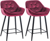 2er Set Barhocker Gibson 76 Samt - lila by Dropshipping-Europe – Barhocker