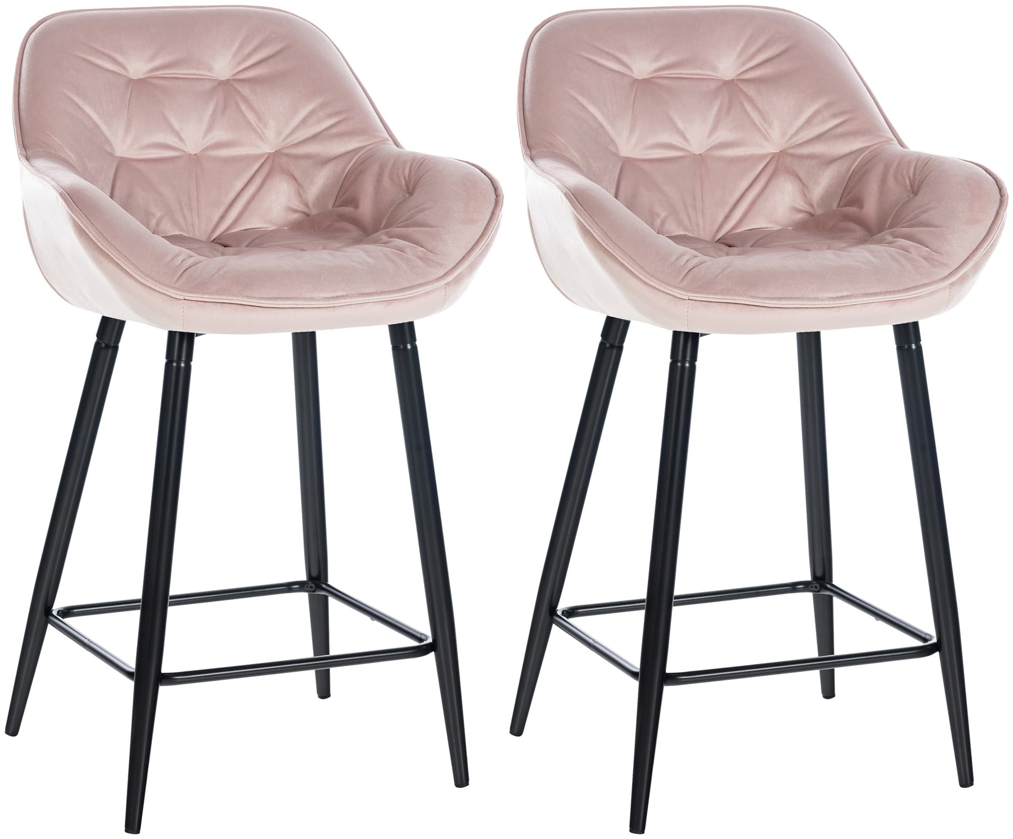 2er Set Barhocker Gibson 76 Samt - pink by Dropshipping-Europe – Barhocker