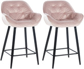2er Set Barhocker Gibson 76 Samt - pink by Dropshipping-Europe – Barhocker