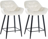 2er Set Barhocker Gibson 76 Samt - creme by Dropshipping-Europe – Barhocker