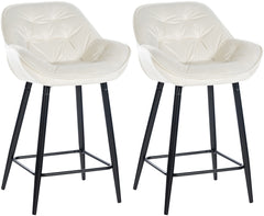 2er Set Barhocker Gibson 76 Samt - creme by Dropshipping-Europe – Barhocker