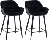 2er Set Barhocker Gibson 76 Samt - schwarz by Dropshipping-Europe – Barhocker