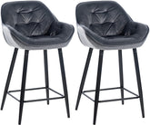 2er Set Barhocker Gibson 76 Samt - dunkelgrau by Dropshipping-Europe – Barhocker