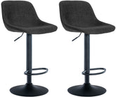 2er Set Barhocker Loft Stoff - schwarz