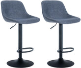 2er Set Barhocker Loft Stoff - blau