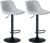 2er Set Barhocker Loft Kunstleder - grau