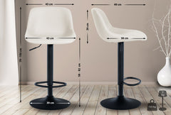 2er Set Barhocker Loft Kunstleder - creme