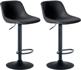 2er Set Barhocker Loft Kunstleder - schwarz
