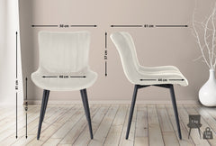 Stuhl Largo Samt - creme