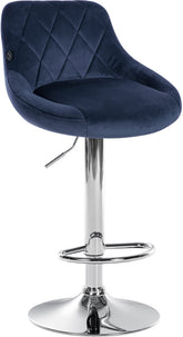 Barhocker Lazio Samt chrom - blau