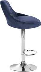 Barhocker Lazio Samt chrom - blau
