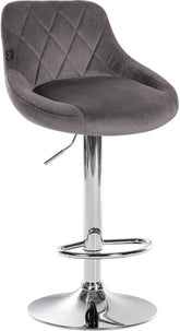 Barhocker Lazio Samt chrom - grau