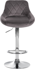 Barhocker Lazio Samt chrom - grau
