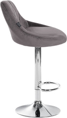 Barhocker Lazio Samt chrom - grau