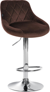 Barhocker Lazio Samt chrom - braun