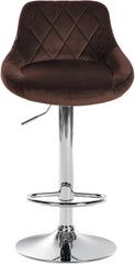 Barhocker Lazio Samt chrom - braun