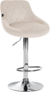 Barhocker Lazio Samt chrom - creme