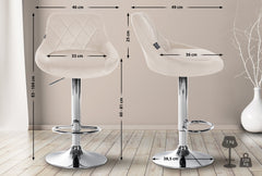 Barhocker Lazio Samt chrom - creme