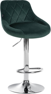 Barhocker Lazio Samt chrom - dunkelgr�n