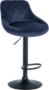 Barhocker Lazio Samt schwarz - blau