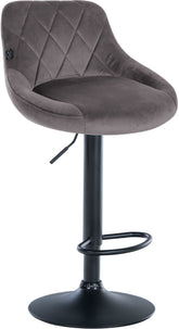 Barhocker Lazio Samt schwarz - grau