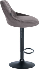 Barhocker Lazio Samt schwarz - grau