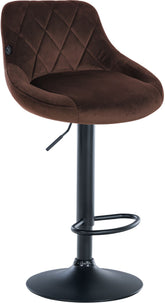 Barhocker Lazio Samt schwarz - braun