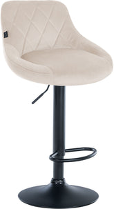 Barhocker Lazio Samt schwarz - creme