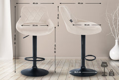 Barhocker Lazio Samt schwarz - creme