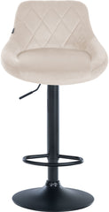 Barhocker Lazio Samt schwarz - creme