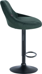Barhocker Lazio Samt schwarz - dunkelgr�n