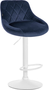 Barhocker Lazio Samt wei� - blau