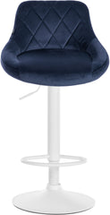 Barhocker Lazio Samt wei� - blau