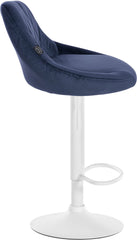 Barhocker Lazio Samt wei� - blau