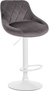 Barhocker Lazio Samt wei� - grau