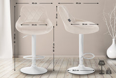 Barhocker Lazio Samt wei� - creme